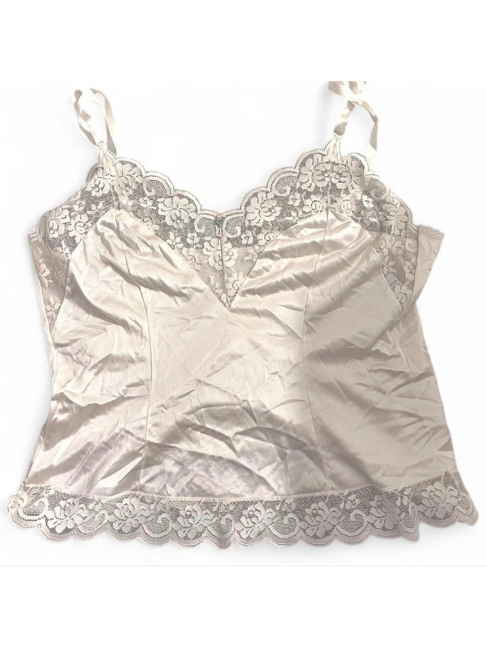 Vintage lace top with rose embroidery